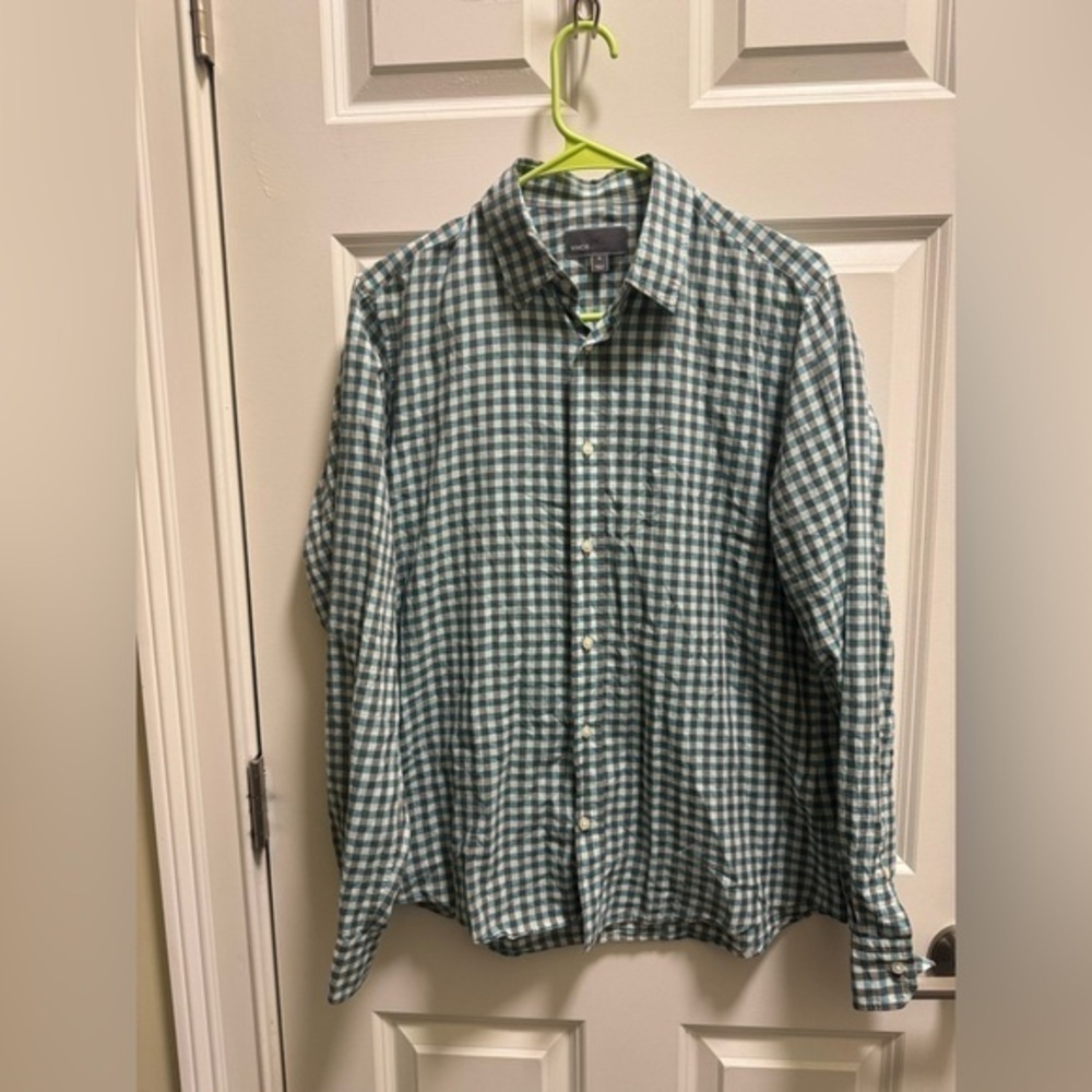 Mens Vince Long Sleeve Button Down Dress Shirt